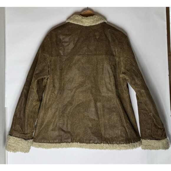 Vintage Y2K Route 66 Genuine Leather Jacket, Sherpa Lined, Size XL - Picture 2 of 10